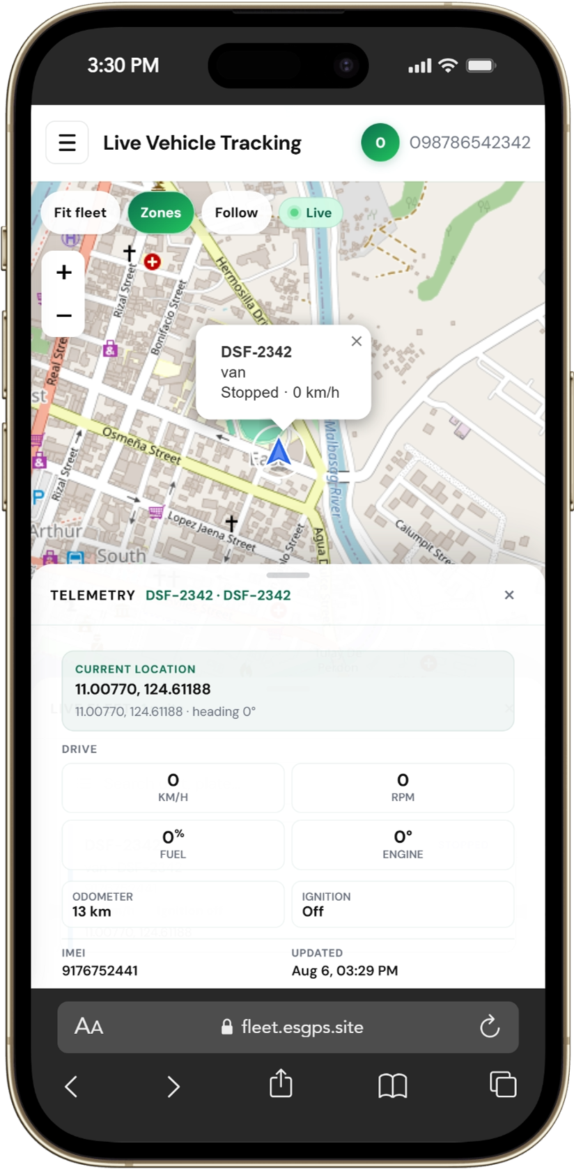 Live vehicle tracking on mobile — map, telemetry, and fleet status